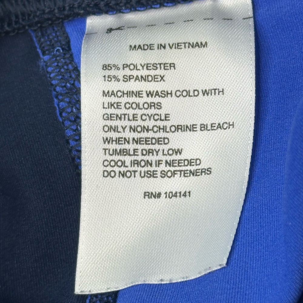 Reebok LUX High Rise Leggings Lg Navy
Colorblock Pocket Workout Athletic Tights - Picture 5 of 7